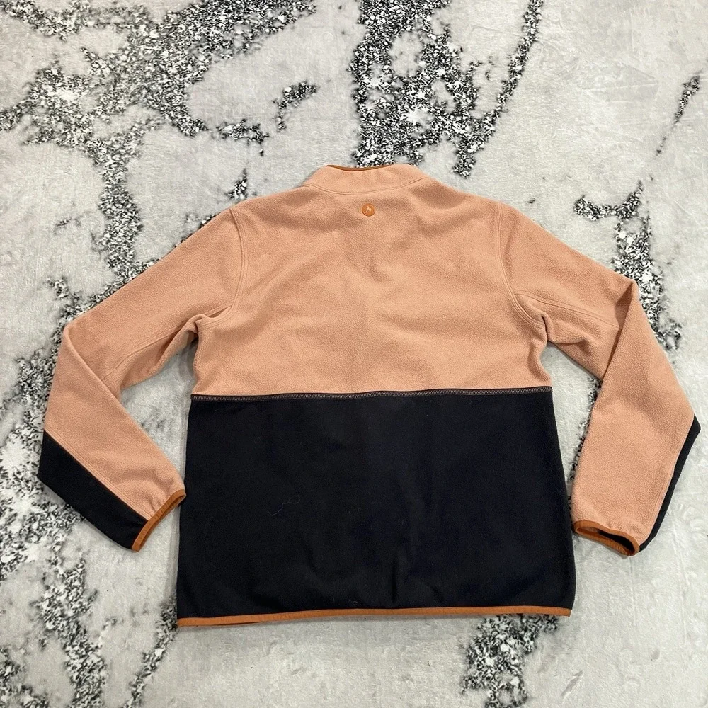 Marmot Rocklin Fleece Jacket Colorblock Full Zip Peach Black Womens Size Large